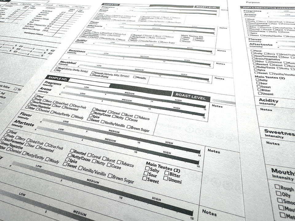 SCA Coffee Value Assessment Cupping Form