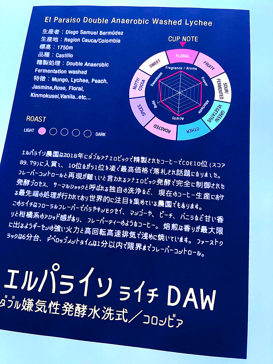 エルパライソライチコーヒーカード